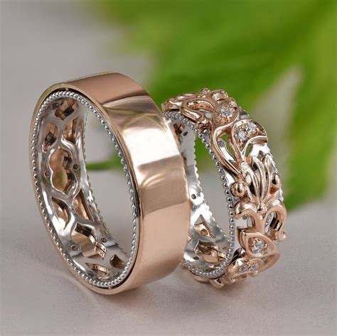 etsy wedding band sets